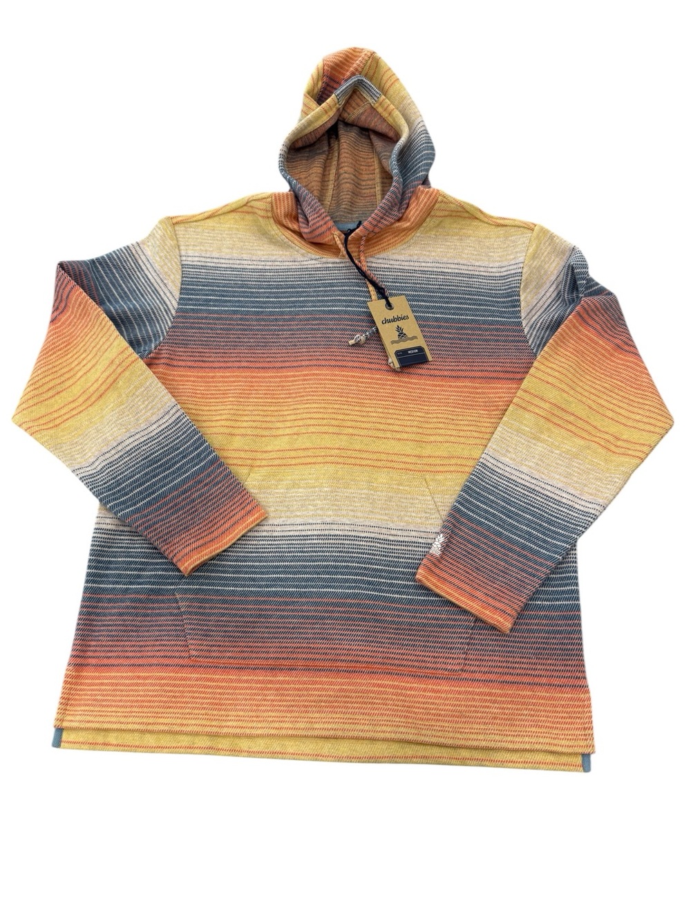 NWT Chubbies Sunset Stripe Hooded Sweater - Multicolor Size M